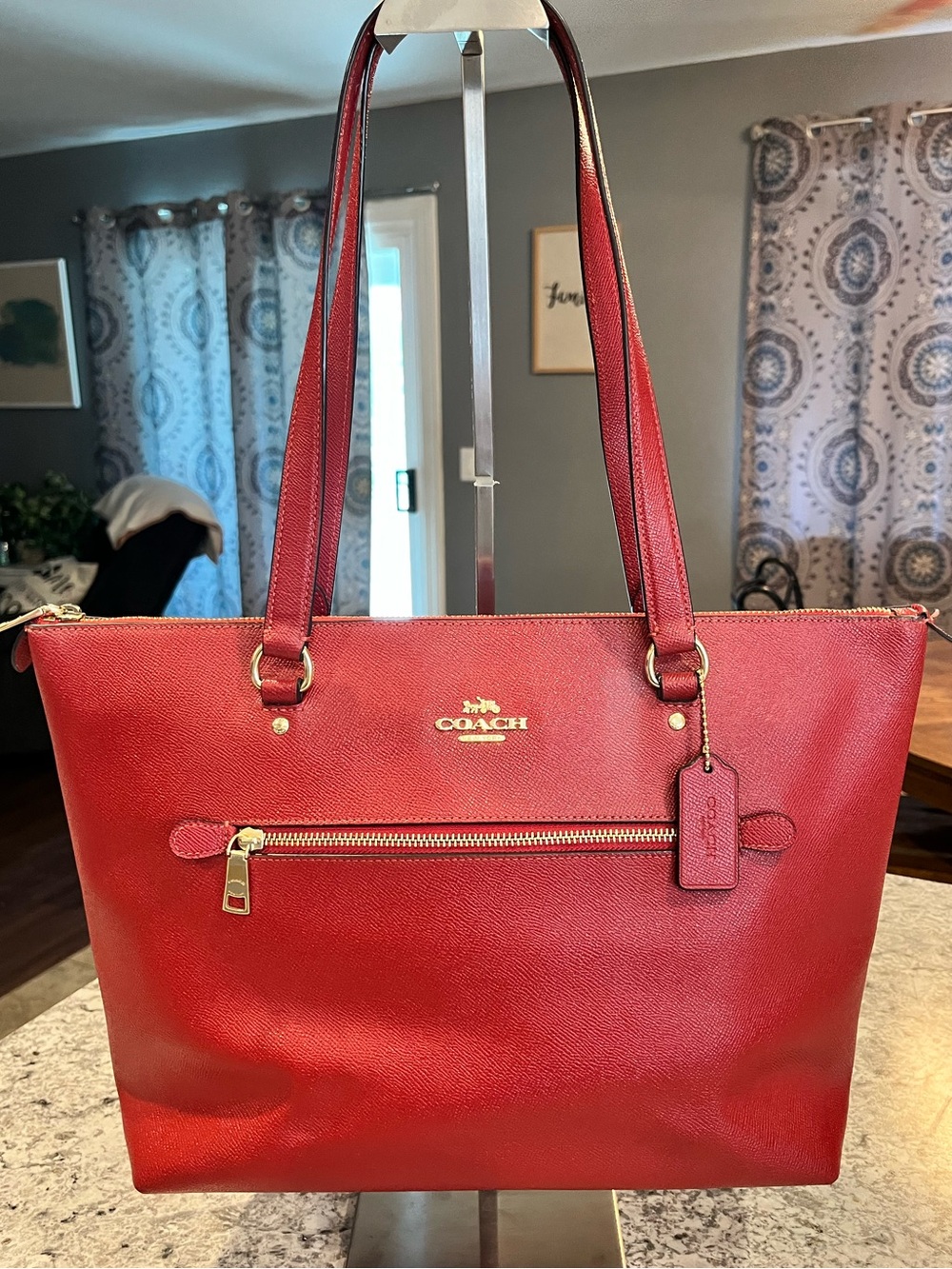 Coach Gallery Red Leather Tote